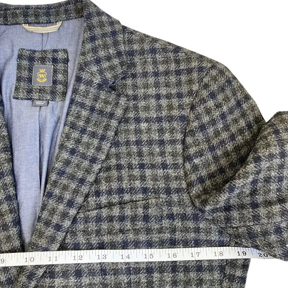 Wallin & Bros Mens 38S Wool Tweed Tailored Sports Coat Blazer Elbow Patches - Picture 5 of 16